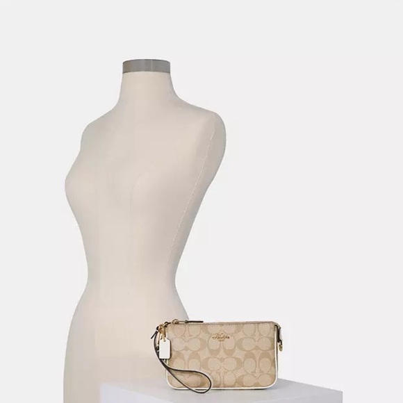 Coach Nolita 19 In Signature Canvas Bag in blocked. Gold/light/khaki Ivory. NWT. - Picture 6 of 6
